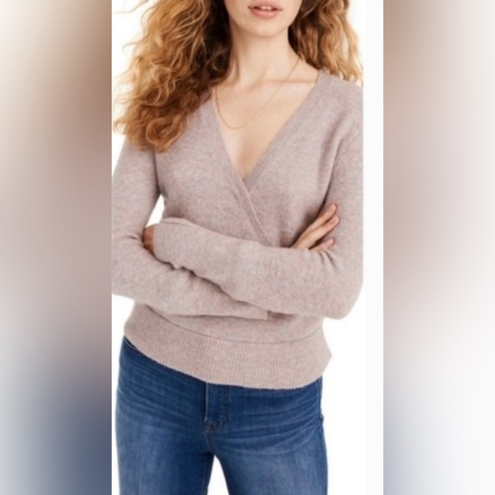 Madewell merino wool blend wrap pullover sweater size S